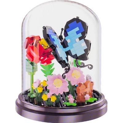 Mikro trading Stavebnice hmyz s květinou 253-281ks Modrá