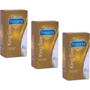 Pasante 36 бр. (3x12 бр. ) Големи презервативи Pasante King Size 60 мм
