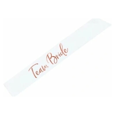 PartyDeco Šerpa satinová "Team Bride" bílá, 75cm