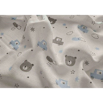 PREM Bavlnená tetra osuška Méďa a auto 90/100 cm