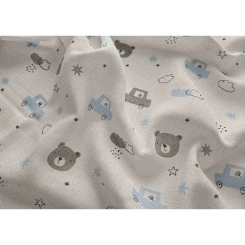 PREM Bavlnená tetra osuška Méďa a auto 90/100 cm