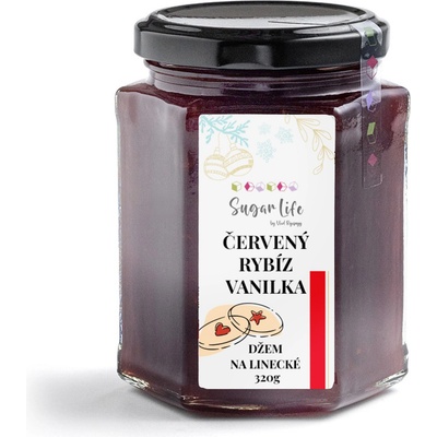 SUGAR LIFE DŽEM NA LINECKÉ ČERVENÝ RYBÍZ, VANILKA 320g