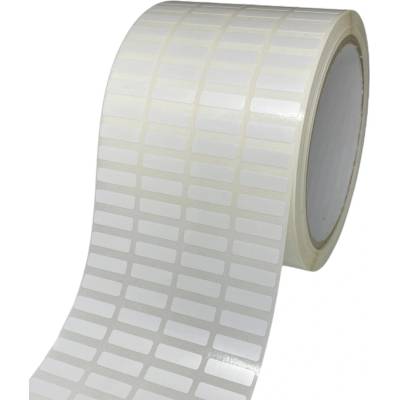 Plastová Etiketa 16,5 mm x 5 mm, 4 - Produkcia, Polyester, Biela, Dutinka 76 mm, 10000 ks/kotúč, Permanentné lepidlo, Priemer kotúča 100 mm
