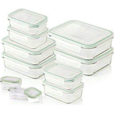 Glasslock sada desiatich sklenených dóz 2 x 150 ml 2 x 400 ml 2 x 715 ml 2 x 1000 ml 2 x 2000 ml
