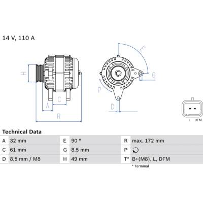 Alternátor BOSCH 0 986 080 330