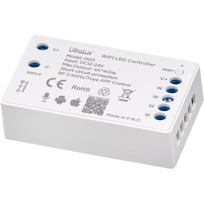 Ultralux Smart 2.4G RF WIFI димер за едноцветна LED лента 4x4A, 192W (12V), 12-24V DC (SSWFSC)