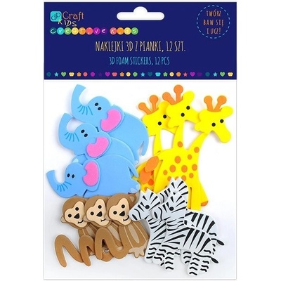 dpCraft Pěnové 3D samolepky safari 12 ks KSPI 345