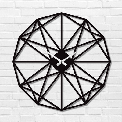 Karls Design Drevené nástenné hodiny Geometric 40 cm strieborná
