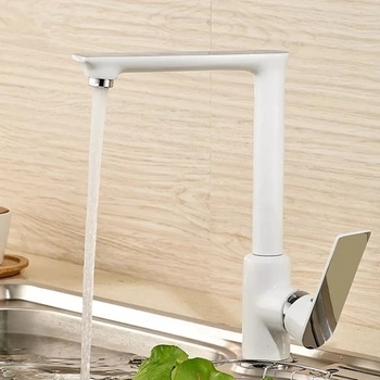 Image 1 of Fildişi Смесител за мивка Мила, стоящ за кухненска мивка в бяло (2639)