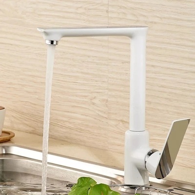 Fildişi Смесител за мивка Мила, стоящ за кухненска мивка в бяло (2639)