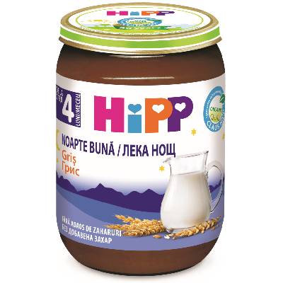 Биo млечна каша Hipp Лека нощ - Грис, 190 g (5515)