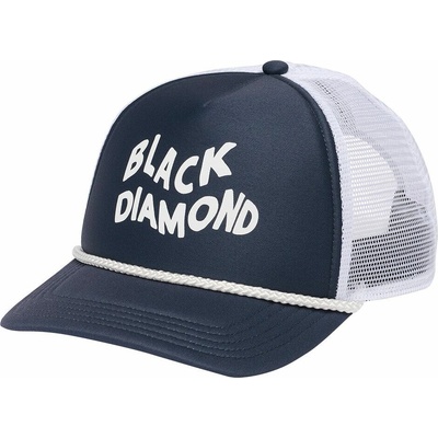 BLACK DIAMOND FLAT BILL TRUCKER HAT Charcoal-White Wavy Black Dmnd