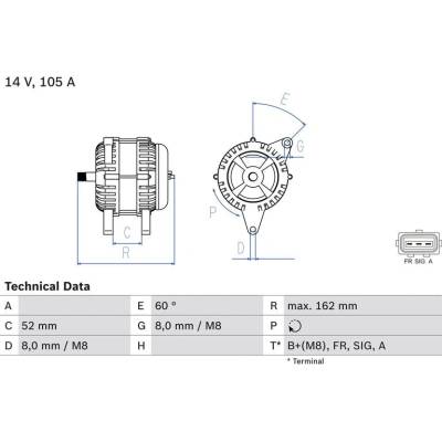 Alternátor BOSCH (BO 0986081090)