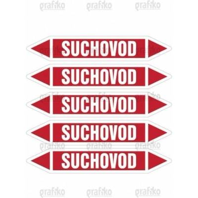 Grafiko | Suchovod - dle ČSN 13 0072 - Materiál fólie s ochrannou laminací, Rozměr aršík 5ks šipka 212x26mm