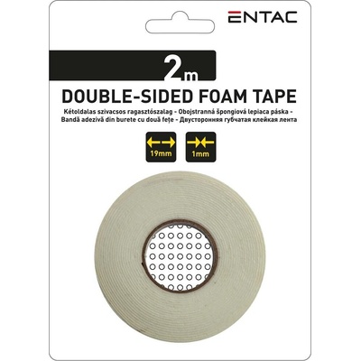 Entac Obojstranná Penová lepiaca páska 1 mm x 19 mm x 2 m