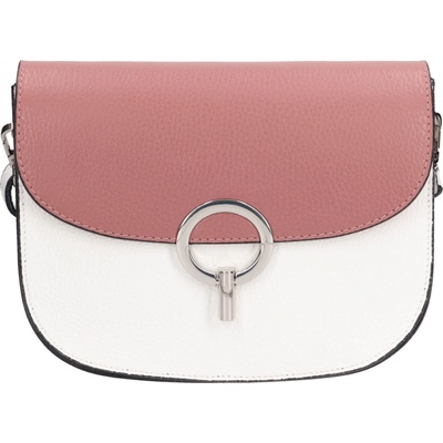 Dámská kožená crossbody kabelka Italia Moniq fialovobílá