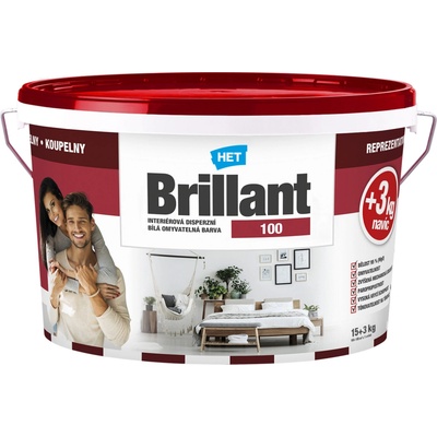 Het Brillant 100 malířská omyvatelná barva, 15 + 3 kg