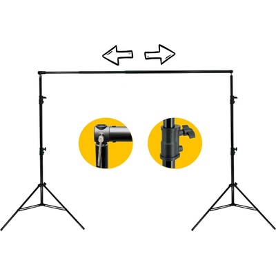 FILM-TECHNIKA Solidní nastavitelná konstrukce pro fotopozadí (3 x 2,9m) 288P – Sleviste.cz