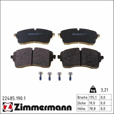 Sada brzdových platničiek kotúčovej brzdy ZIMMERMANN 22485.190.1 22485.190.1