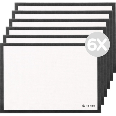 Hendi Zvýhodnený multipack - 6x Silikónová nepriľnavá podložka na pečenie - 530x325 mm