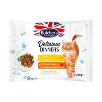 Butcher's Cat Delic.Dinners kuracie / kurča a morčacie 4 x 100 g