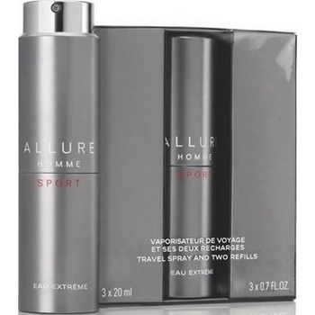 Chanel Allure Homme Sport Eau Extreme EDP pro muže 3 x 20 ml plnitelný komplet twist set 60 ml dárková sada