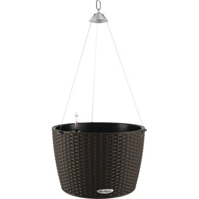 Lechuza Závěsný samozavlažovací květináč Nido Cottage plast 35 x 23 cm mocha
