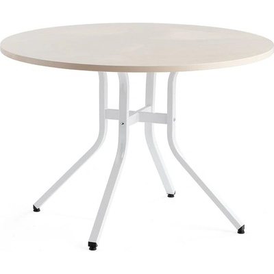 AJ Produkty stůl Various 1100 mm, výška 740 mm, bílá, bříza