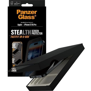 Panzer Стъклен протектор PanzerGlass - Stealth, Ultra-Wide Fit, iPhone 17/16 Pro, прозрачен (5715685026591)