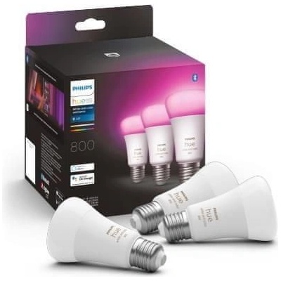 Philips Hue Bluetooth LED White and Color Ambiance set 3ks žiaroviek E27 A60 3x6,5W 3x800lm 2000-6500K RGB biele stmievateľné