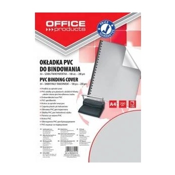 Office Products BINDING CLADDING OFFICE PRODUCTS, PVC, A4, 200MICR. , 100PCS, GREY TRANSPARENT 20222015-10