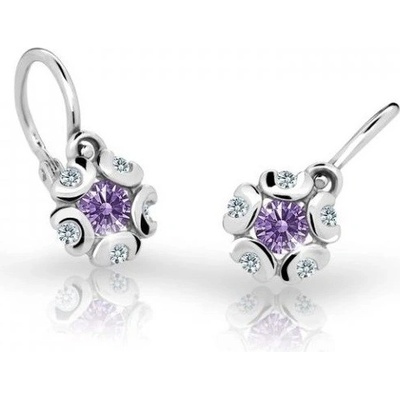 Cutie Jewellery detské náušnice z bieleho zlata C2178-10-X-2 fialová