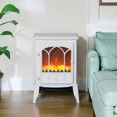 Homcom Elektrický volně stojící krb 39 x 23x 56,5 cm bílý
