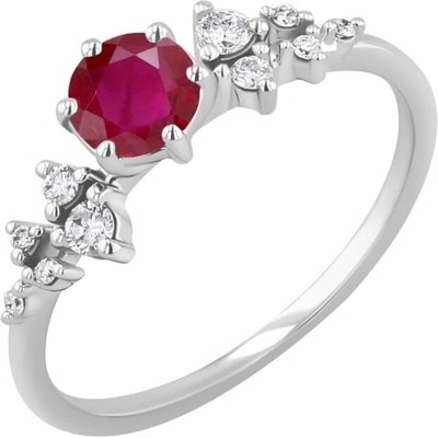 Eppi Zásnubný prsteň s rubínom a diamantmi Olha R48590