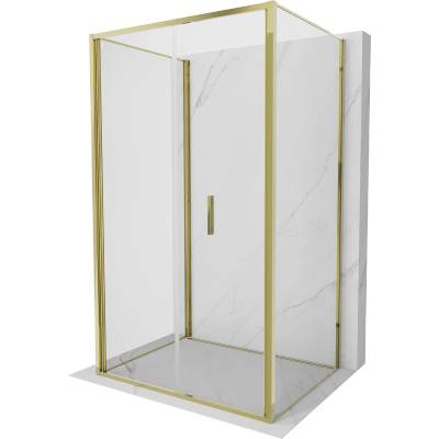 Mexen Exo-3S душ кабина с 3 стени, сгъваема 75 x 100 см, прозрачна, златна (816-075-100-50-00-3S)