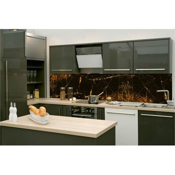 DIMEX ART s. r. o Фототапет за кухня - черен и златен мрамор 260 x 60 см