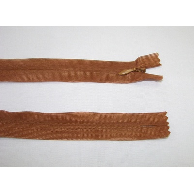 Zips krytý 3mm hnedá svetlá nedeliteľný 40cm dederon