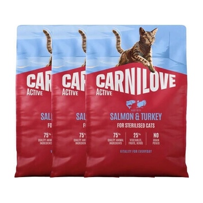 CARNILOVE Active Cat Salmon and Turkey Sterilised 3 x 2 kg