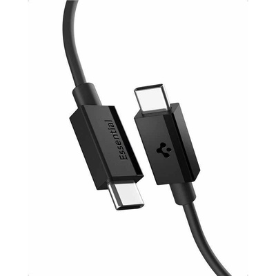 Spigen Кабел с бързо зареждане за устройства с USB-C порт - Spigen Essential USB-C to USB-C Cable 60W (100 см) (черен) (ACA08718)