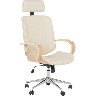 Bittel Президентски стол Carmen 6404, до 130кг, дърво/еко кожа, хромирана база, газов амортисьор, регулируем люлеещ механизъм, коригиране на височината, крем (bt-3520061_2)