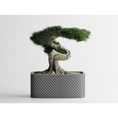 Кашпа Bonzai малка сив мат