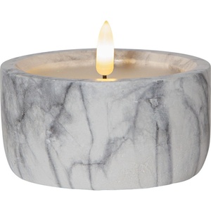 Star Trading LED свещ от сив и бял бетон, височина 7, 5 см Flamme Marble - Star Trading (064-16)
