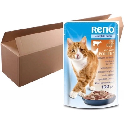 Reno Cat Hovězí a Drubeží 24 x 100 g