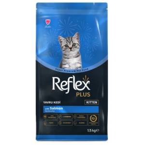 Lider Pet Food Reflex Plus Kitten Food Salmon - Пълноценна храна за подрастващи котки от всички породи със сьомга 1, 5 кг, Турция