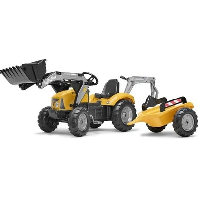 Falk Šliapací traktor 2025Y SuperBuilder s nakladačom rýpadlom a vlečkou