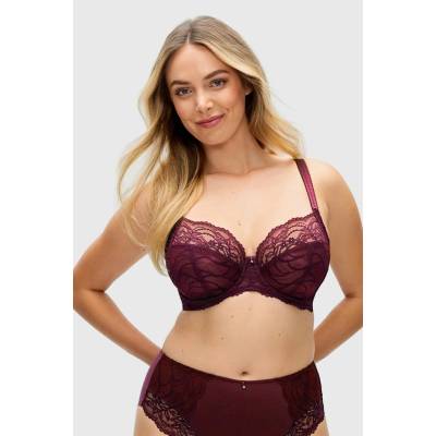 Fantasie Lingerie Cesile nevystužená čipkovaná bordová
