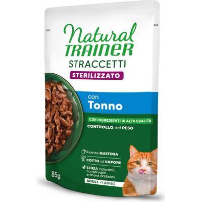 Natural Trainer Stracceti Adult Sterilized proužky v omáčce tuňák 48 x 85 g