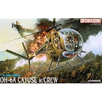 DRAGON Model Kit vrtuľník 3310 OH 6A CAYUSE w/CREW 1:35