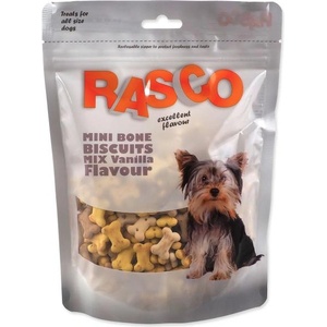 Rasco Лакомство Rasco мини бисквити кости микс ванилов вкус 2см 250г (4904-65374)