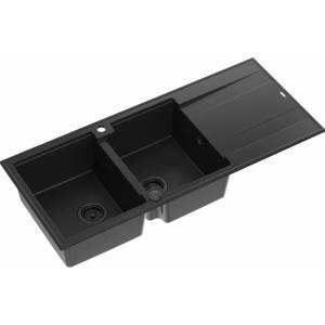 Quadron Вградена композитна мивка Quadron Evan 121 черна 116x50 см (HQE11650U7_BLM_P2O) Мивка за вграждане